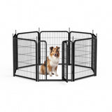 Outdoor dog fence, 8-piece board dog fence. 31 inch portable pet sports fence. Black, 26.3 inches wide x 31.5 inches high. - V.I.P Digital Presence