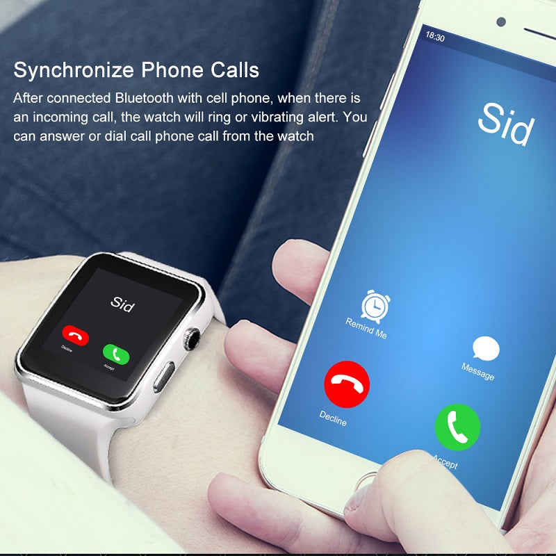 Arrival X6 Smart Watch with Camera Touch Screen Support SIM TF Card Bluetooth Smartwatch for iPhone Xiaomi Android Phone - V.I.P Digital Presence