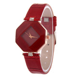 Women Watches Gem Cut Geometry Crystal Leather Quartz Wristwatch Fashion Dress Watch Ladies Gifts Clock Relogio Feminino 5 color - V.I.P Digital Presence