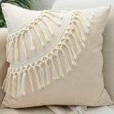 Tassels Cushion Cover 45x45cm Beige White Pillow Covers Decorative Pillow Case Square Home Boho Decor Macrame Pillowcase - V.I.P Digital Presence