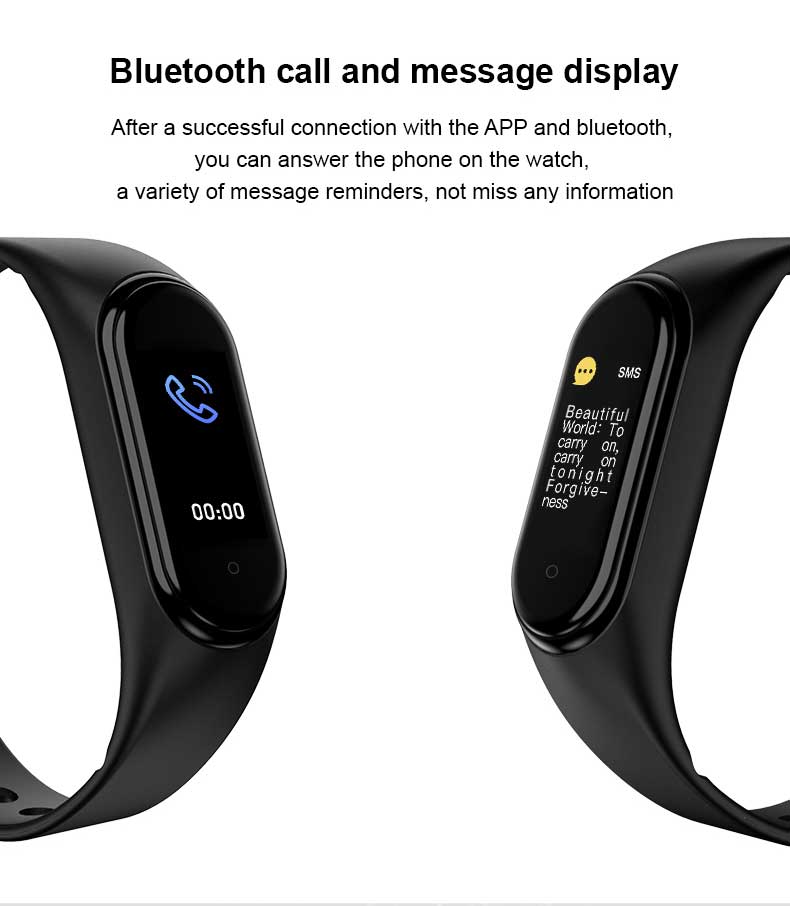 Pulsera inteligente M5 con monitor de actividad física, reloj inteligente deportivo, pulsera inteligente con control del ritmo cardíaco y de la presión arterial.