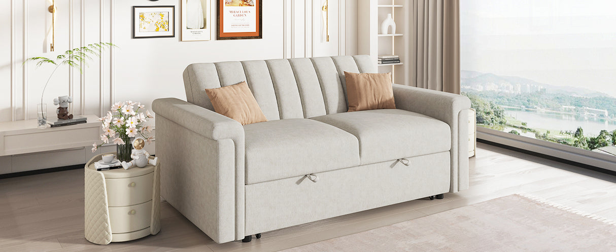 U_STYLE Convertible Soft Cushion Sofa Pull Bed ,for Two People to Sit On - V.I.P Digital Presence