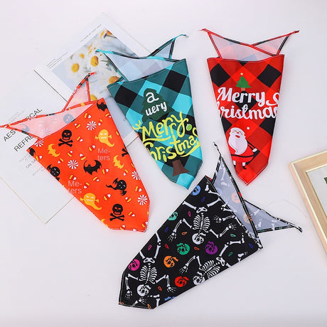 Pet Bandana for Dogs and Cats - Thanksgiving, Christmas, Halloween Pet Triangle Scarf Bib - V.I.P Digital Presence