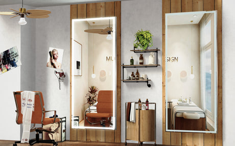 72X32 inch large LED bathroom mirror wall mounted mirror with 3 color modes, aluminum frame wall mounted light, full body mirror - V.I.P Digital Presence