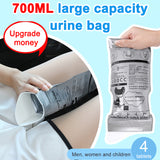 4 bolsas de orina de emergencia para exteriores, 700 ml, fáciles de transportar, mini inodoros móviles de viaje para bebés, mujeres y hombres. 