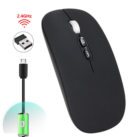 Rechargeable wireless mouse with 2.4G mute and one click return to desktop office mouse with built-in lithium battery - V.I.P Digital Presence