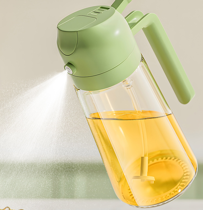 Oil spray bottle glass household kitchen leak proof oil bottle atomized mist filled edible oil container - V.I.P Digital Presence