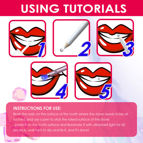 Tooth Gem Kit, Accessories Easy To Remove And Install Crystal Dental Drill Tooth Embellish Glitter Stick - V.I.P Digital Presence