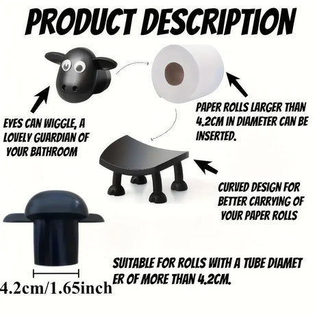 Cute sheep shaped toilet paper holder suitable for fashionable home decoration tissue box storage bathroom accessories decoration rack - V.I.P Digital Presence
