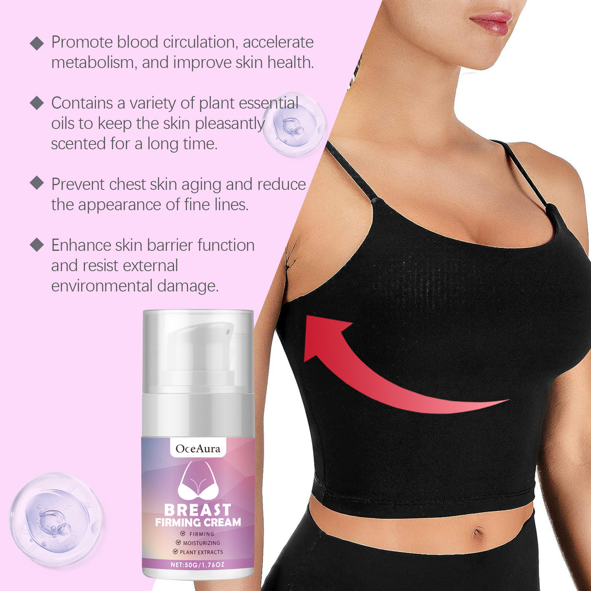 Oceaura Breast Firming Care Cream, Breast Firming And Firming Breast Skin Massage Nourishing And Lifting Cream - V.I.P Digital Presence