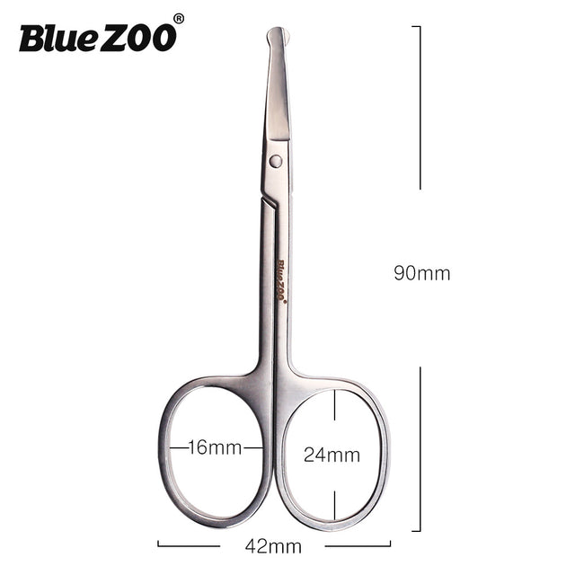 Silver Round Nose Nose Hair Trimmer 9cm Extra Facial Hair Beard Beard Eyebrows Stainless Steel Beauty Scissors - V.I.P Digital Presence