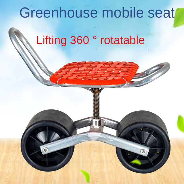 Convenient easy rotated agricultural work seat Garden Shed farm Movable tool stool with wheels - V.I.P Digital Presence