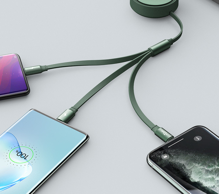 Neutral one to three data cable fast charging extension cable charging cable three in one data cable - V.I.P Digital Presence