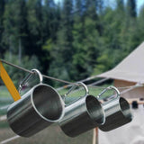 Outdoor mountaineering button, water cup, trip, camping, portable button, 201 stainless steel material - V.I.P Digital Presence