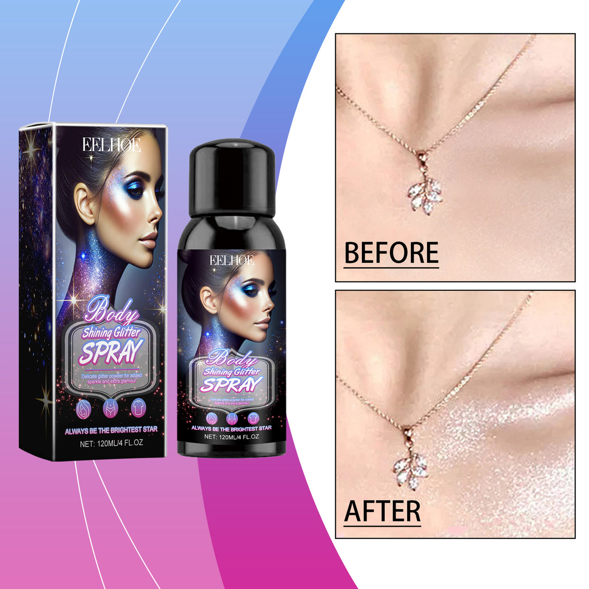 Brightening Glitter Spray, Glitter Highlight Spray Natural Stereo Long-Lasting Brightening Glitter - V.I.P Digital Presence