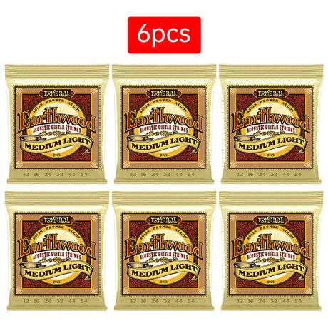 6 sets of Ernie Ball Slinky guitar strings (models 2003, 2215, 2223, 2221, nickel - wound) for electric & acoustic guitars - V.I.P Digital Presence
