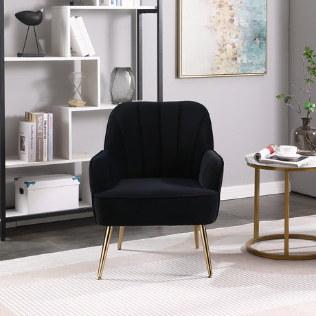 Modern Mid Century Chair velvet Sherpa Armchair for Living Room Bedroom Office Easy Assemble(NAVY) - V.I.P Digital Presence
