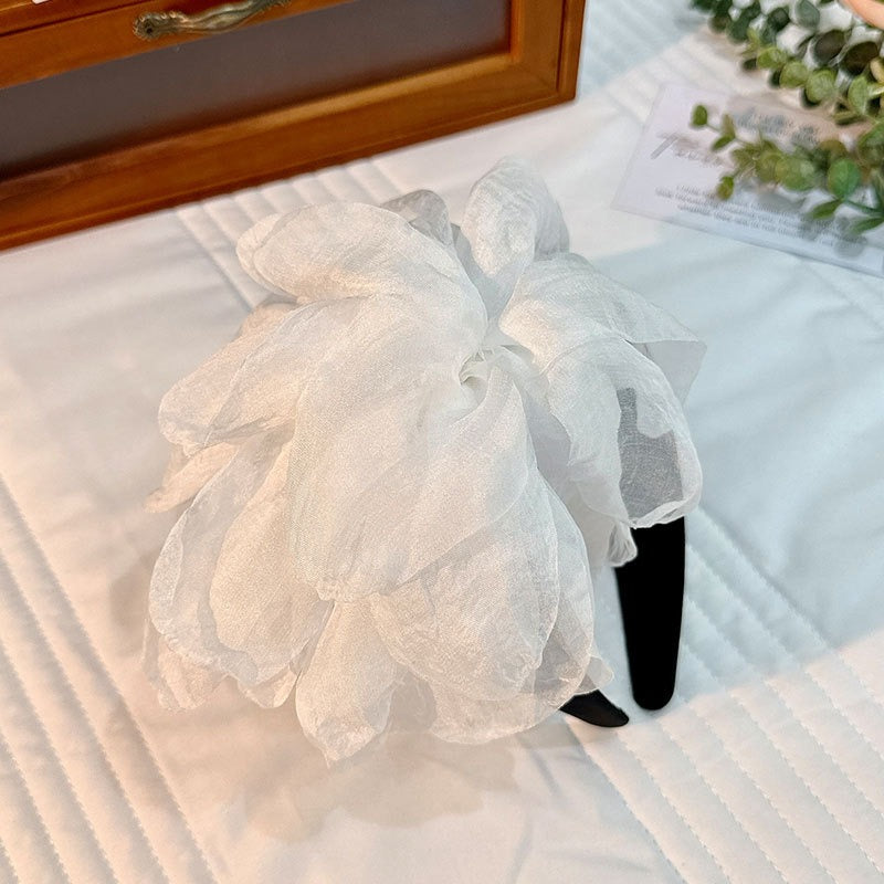 Oversized and exaggerated handmade fabric flower versatile headband - V.I.P Digital Presence