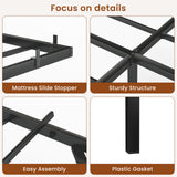 Floating Bed Frame King Size with LED Lights ＆ charging station, Metal Platform Queen Bed, 79.9'' L x 76.2'' W x 7.9'' H. - V.I.P Digital Presence