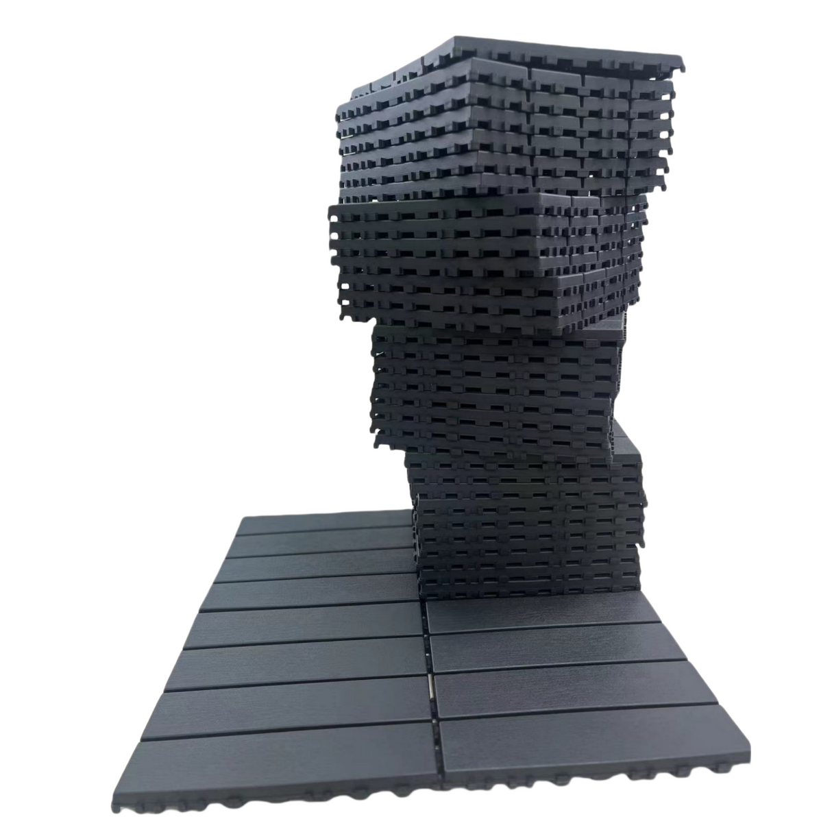 Plastic interlocking deck tiles, 36 terrace deck tiles, 12 "x12" square waterproof, terrace floor tiles, gray - V.I.P Digital Presence