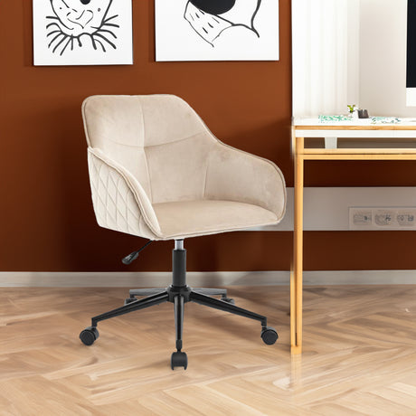 Velvet Office Desk Chair, Modern Home Desk Chair with Wheels , Vanity Chairs for Living Room, Bedroom,Study Room - V.I.P Digital Presence