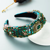 Hair Hoop Baroque Court Style Heavy Industry Full Drill Hoop Thickened Sponge Embroidery Wide-Brimmed Prom Hair Accessories - V.I.P Digital Presence