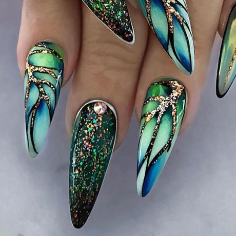 Nail Art Almond Nails Finished Wearable Nails Mid-Length Nail Art Patch Ins Style Hot Girl - V.I.P Digital Presence