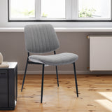 2-piece retro linen chair set with curved wooden backrest, cushioned seat, adjustable metal legs, (gray linen) - V.I.P Digital Presence