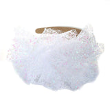 Solid color sequin flower wide edge girl style mesh headband - V.I.P Digital Presence