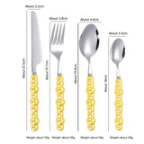 304 stainless steel knife and fork spoon creative pearl ceramic handle tableware western steak knife and fork dessert spoon - V.I.P Digital Presence