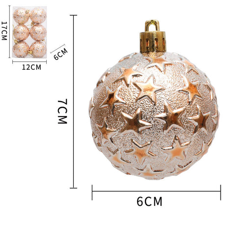 Christmas 6cm Decorative Ball with Starry Sky Relief, Christmas Electroplating Ball Pendant, Venue Decoration Ball - V.I.P Digital Presence