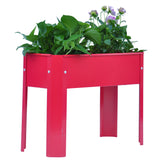 Mini Elevated garden bed, metal elevated outdoor flowerpot box, suitable for backyard and terrace, large flowerpot Red + Steel - V.I.P Digital Presence