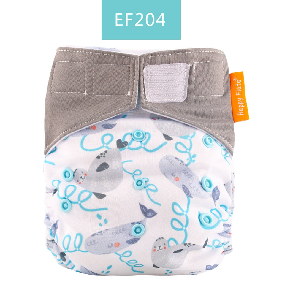 Happy Flute 1 pcs heavy wetter night AIO AI2 baby cloth diaper nappy one size fit all - V.I.P Digital Presence