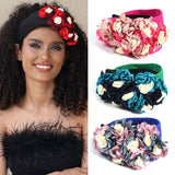 Fashionable design side three-dimensional flower handmade fabric headband headband - V.I.P Digital Presence