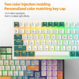 Teclado mecánico inalámbrico K6 5.0 BT 2.4 Ghz con cable, tres modos, retroiluminado, Bluetooth, para gamers, 100 teclas, para PC