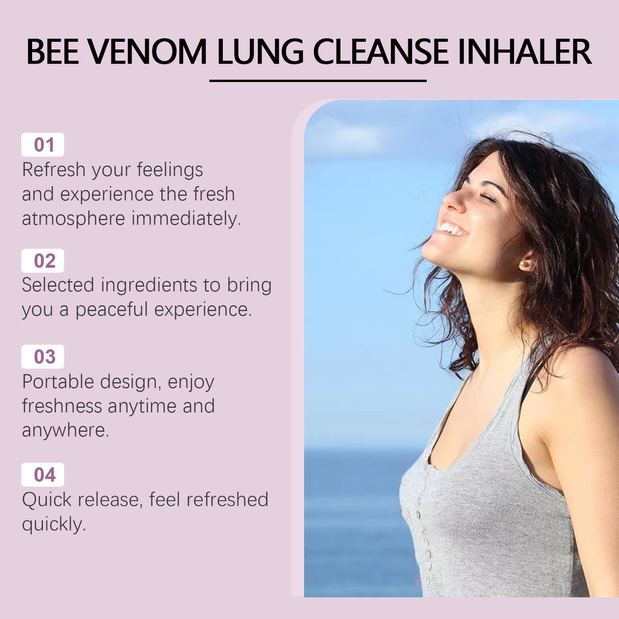 Bee Venom Lung Cleanse Inhaler, The Portable Breathing Nasal Aspirator Cleans The Nasal Cavity Efficiently And Gently Without Stimulation To Enjoy Fresh Breath Anytime And Anywhere - V.I.P Digital Presence