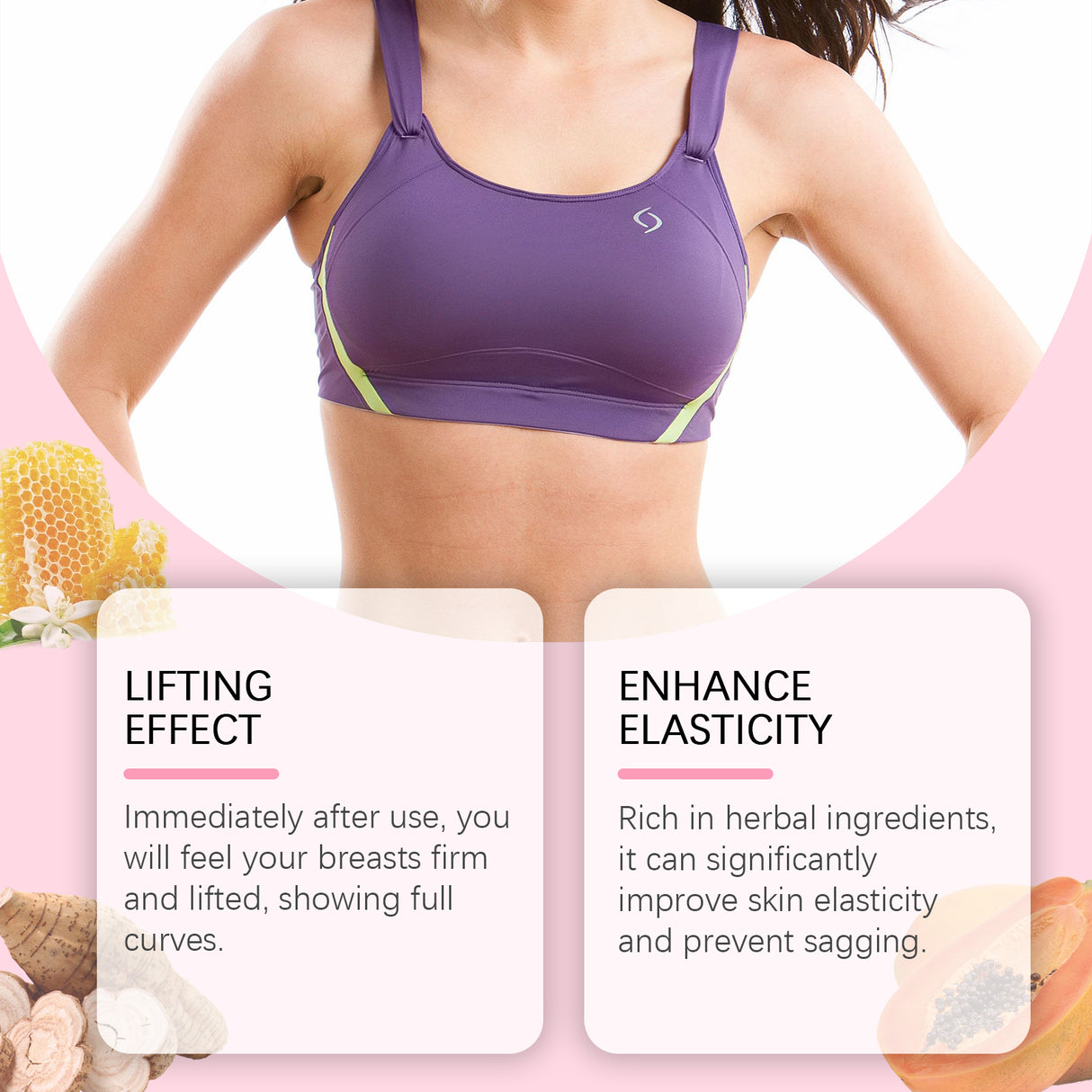 Pueraria Papaya Breast Firming Cream, Moisturizing And Firming Chest Skin Daily Massage Care Cream