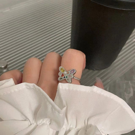Dopamine love colored zircon diamond ring female niche index finger high-end fashion personality open ring - V.I.P Digital Presence
