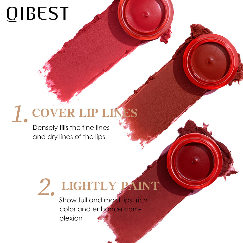 QIBEST Air Matte Lip Mud Matte Soft Waxy Canned Lip Mud Cloud Velvet Lip Glaze Is Not Easy To Fade With Lip Brush - V.I.P Digital Presence
