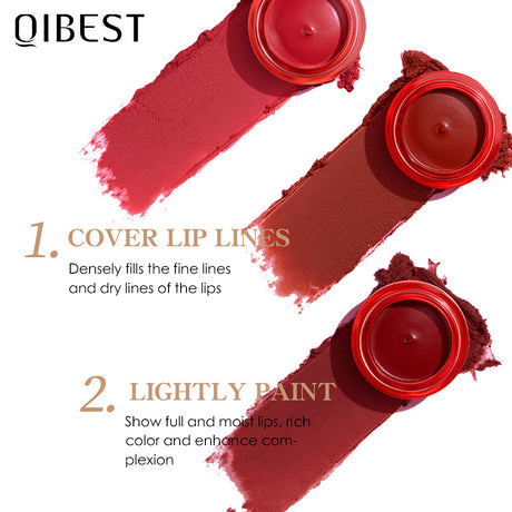 QIBEST Air Matte Lip Mud Matte Soft Waxy Canned Lip Mud Cloud Velvet Lip Glaze Is Not Easy To Fade With Lip Brush - V.I.P Digital Presence