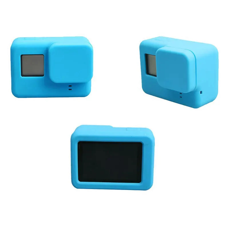 Go Pro Accessories Action Camera Case Protective Silicone Case Skin +Lens Cap cover for GoPro Hero 6 5 Black Hero 6 Camera
