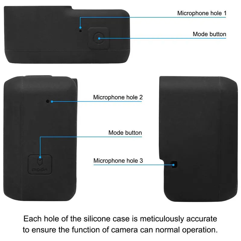 Go Pro Accessories Action Camera Case Protective Silicone Case Skin +Lens Cap cover for GoPro Hero 6 5 Black Hero 6 Camera