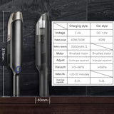 Handheld Wireless Vacuum Cleaner Rechargeable Cyclone Suction Car Vacuum Cleaner Cordless Wet/Dry Auto Portable for Car Home - V.I.P Digital Presence