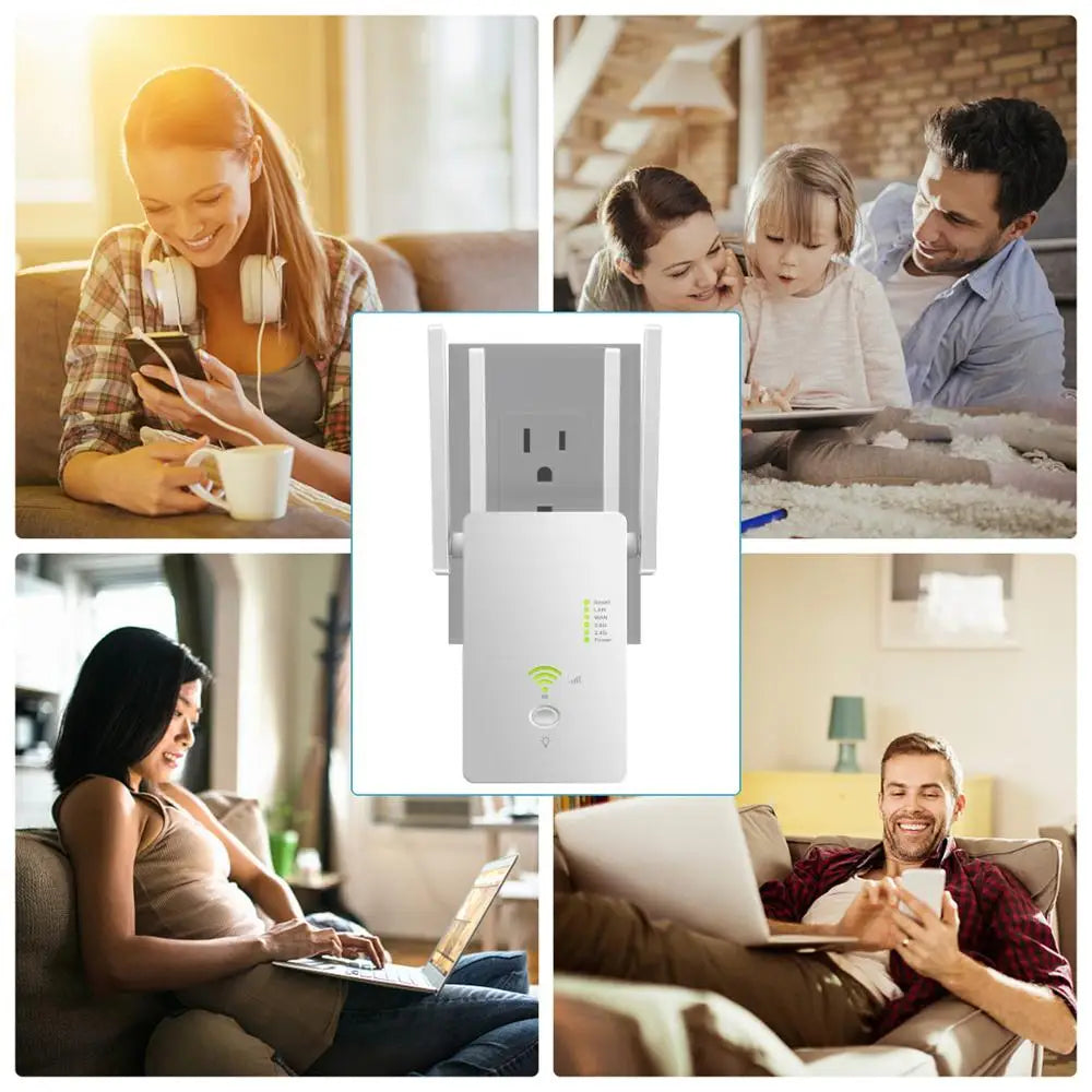 Repetidor WiFi de 5 GHz, banda dual, extensor WiFi inalámbrico de 2,4 G y 5 G, amplificador WiFi de 1200 Mbps, punto de acceso inalámbrico 
