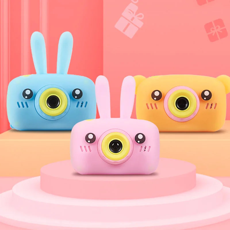 Cámara digital HD para niños, cámara de 2 pulgadas con bonitos dibujos animados, juguetes para niños, regalo de cumpleaños, cámara de 1600 W