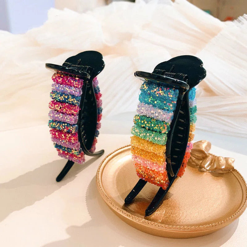 Korean Rainbow Hair Clips Big Crabs For Ponytail Bun Hair Clamps - V.I.P Digital Presence