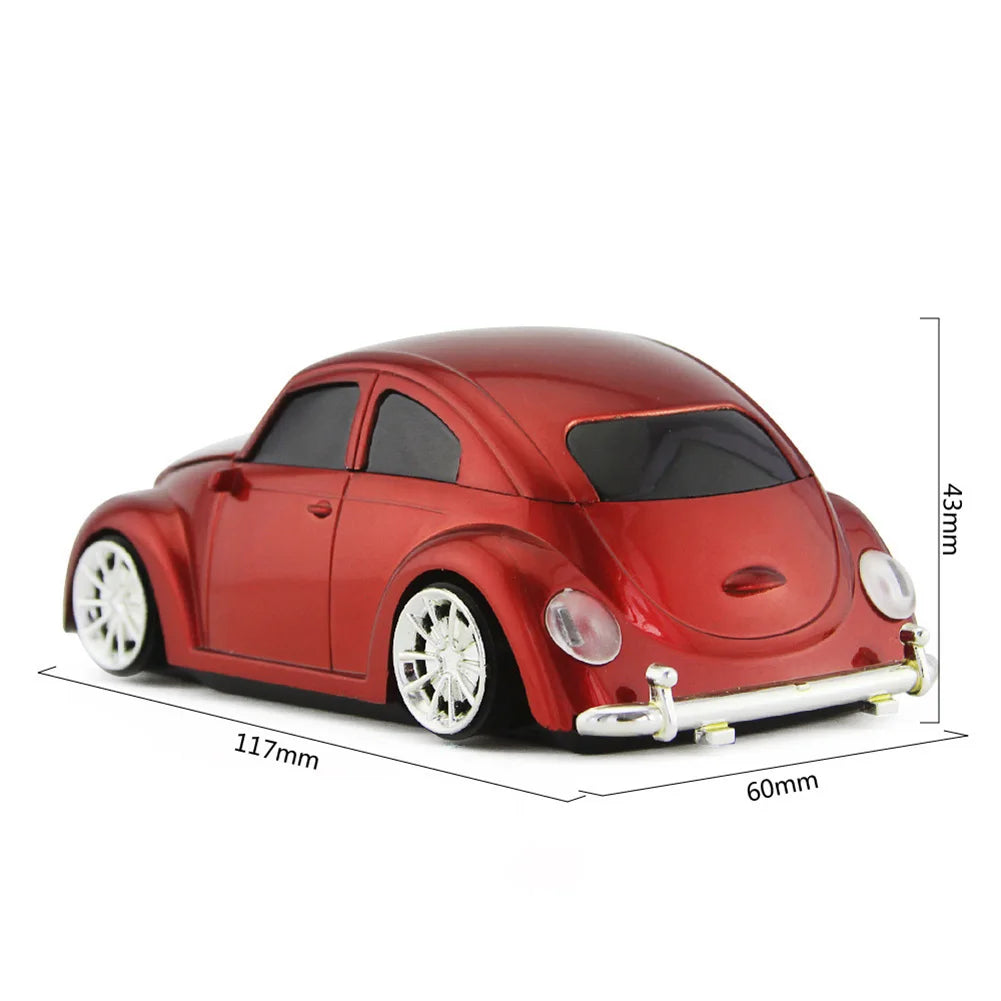 Ratón inalámbrico ergonómico con forma de coche divertido con receptor para PC, portátil, ratón para juegos, mini ratón para coche, ratón para juegos de 2,4 GHz