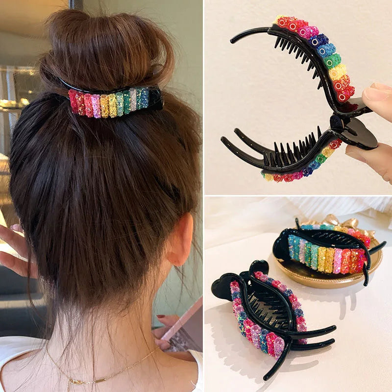 Korean Rainbow Hair Clips Big Crabs For Ponytail Bun Hair Clamps - V.I.P Digital Presence