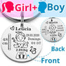 Lovely Personalized Baby Boys Girls Keychain  Name Birth Weight Height For Newborn Commemorate New Mom Dad Gift Keyring P026_C - V.I.P Digital Presence