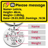Lovely Personalized Baby Boys Girls Keychain  Name Birth Weight Height For Newborn Commemorate New Mom Dad Gift Keyring P026_C - V.I.P Digital Presence